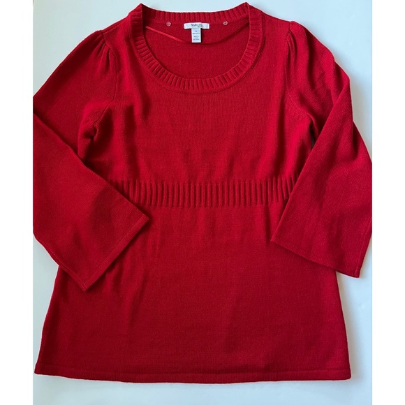 Style & Co Women’s Scoop Neck Red Sweater Size 1X - Picture 5 of 6